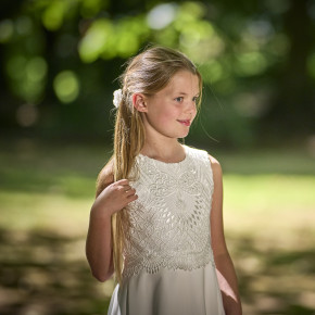 MONNY Kommunionkleid KANT CREPE 24-04 ecru lang