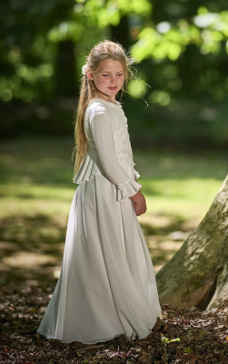 MONNY Kommunionkleid KANT CREPE 24-04 ecru lang