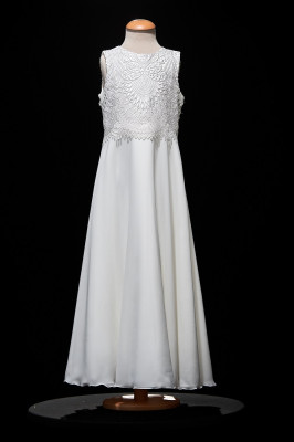 MONNY Kommunionkleid KANT CREPE 24-04 ecru lang