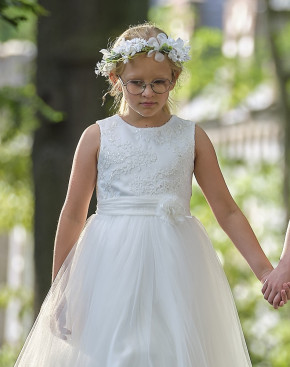 MONNY Kommunionkleid PAILETT 24-20 lang weiß und ecru