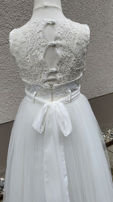 MONNY Kommunionkleid PAILETT 24-20 lang weiß und ecru