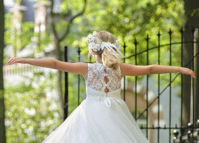 MONNY Kommunionkleid PAILETT 24-20 lang weiß und ecru