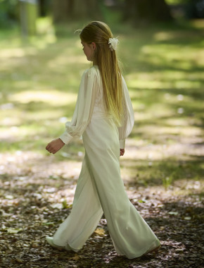 MONNY Kommunion Jumpsuit 24-31 ecru mit langen Ärmeln 140