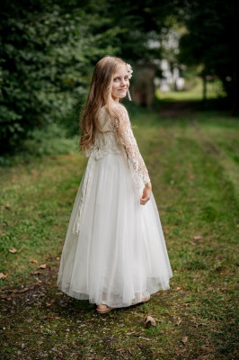 MONNY Kommunionkleid KANTEN HES TULE 25-08 lang ecru