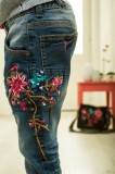 Paglie Jeans blue denim Stickerei