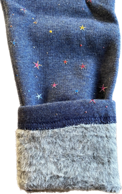 Topo Leggings Thermo-Leggings jeansblau Sterne Regenbogen Glitzer