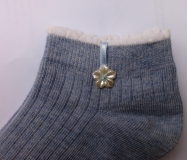 Bonnie Doon Kurz-Socken Dreamy Flowers light denim heather Gr. 23-26