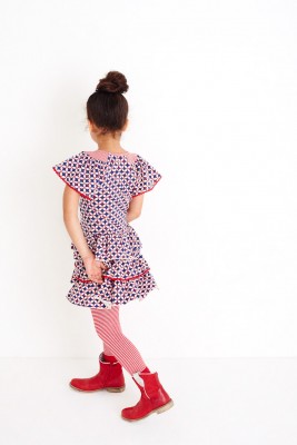 Mim-Pi Kurzarm-Kleid rot-weiß-blau