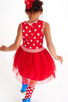 Mim-Pi Kleid Flamenco-Tänzer Tüllrock rot-weiß