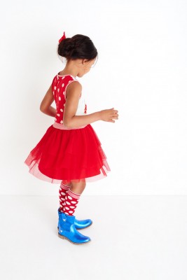 Mim-Pi Kleid Flamenco-Tänzer Tüllrock rot-weiß