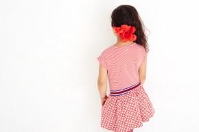 Mim-Pi Kurzarm-Kleid Flamenco-Tänzer rot-weiß