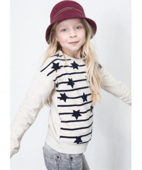 LIKE FLO Sweat-Shirt Streifen Sterne ecru mele