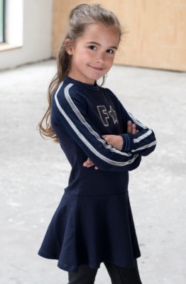 LIKE FLO Langarm-Sweat-Kleid navy