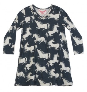 Paper Wings Kleid EINHORN blau