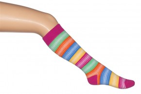 Bonnie Doon Kniestrümpfe HIGHLIGHTED STRIPES bouganvillea