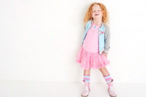 Mim-Pi Kniestrümpfe weiß mit pastellfarben