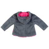 Kiezel-tje Mini Teddy Kapuzen-Jacke silver grey