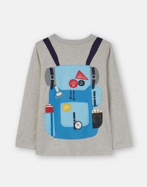 Joules Jungen Langarm-Shirt/Longsleeve ANIMATE Rucksack grau blau