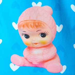 Mim-Pi Langarm-Shirt/Longsleeve Püppchen blau weiß 116 - 6y