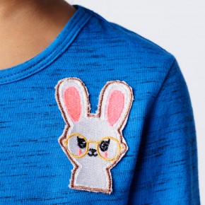 Mim-Pi Langarm-Shirt/Longsleeve jeansblau meliert