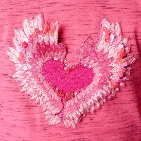 Mim-Pi Langarm-Shirt/Longsleeve Herz pink meliert