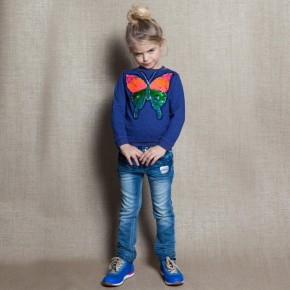 Mim-Pi Langarm-Shirt/Longsleeve/Sweater Schmetterling blau 104