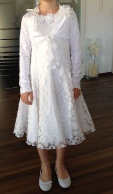MONNY Kommunionkleid in Organza Stoff zweilagig weiß 146