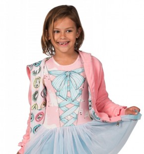 Paper Wings Nicki-Wende-Jacke PFERDE cameo blue/rosa