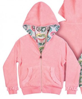 Paper Wings Nicki-Wende-Jacke PFERDE cameo blue/rosa