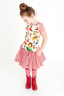 Mim-Pi T-Shirt Flamenco-Tänzerinnen rot-weiß