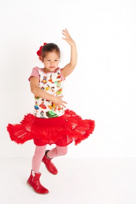 Mim-Pi T-Shirt Flamenco-Tänzerinnen rot-weiß