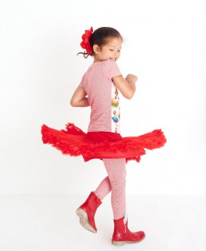 Mim-Pi Legging Streifen rot weiß 116