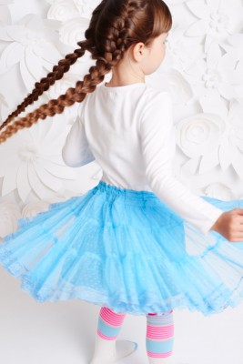 Mim-Pi Petticoat/Tüll-Rock puderblau