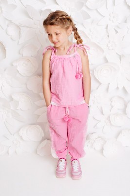 Mim-Pi Top/Shirt Crinkel-Optik rosa 116