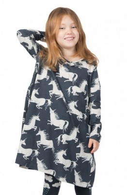 Paper Wings Kleid EINHORN blau